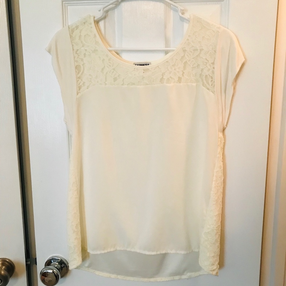 Beige blouse.